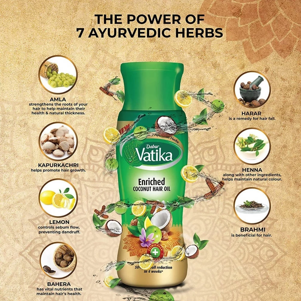 Dabur Vatika Enriched Coconut Hair Oil, 450 ml-8.webp